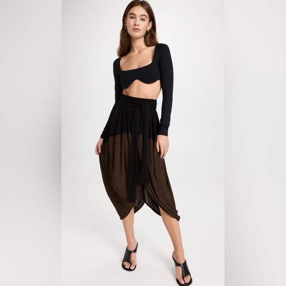 Proenza Schouler Dresses & Skirts - Proenza Schouler Gathered two-tone voile midi skirt